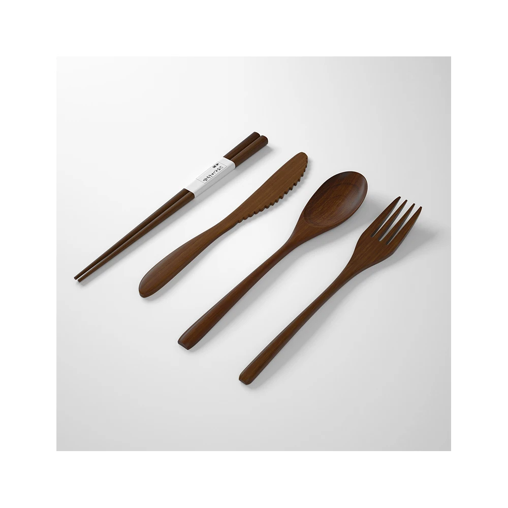 

Reusable eco friendly wooden cutlery set wholesale travel spoon forks chopsticks and knives