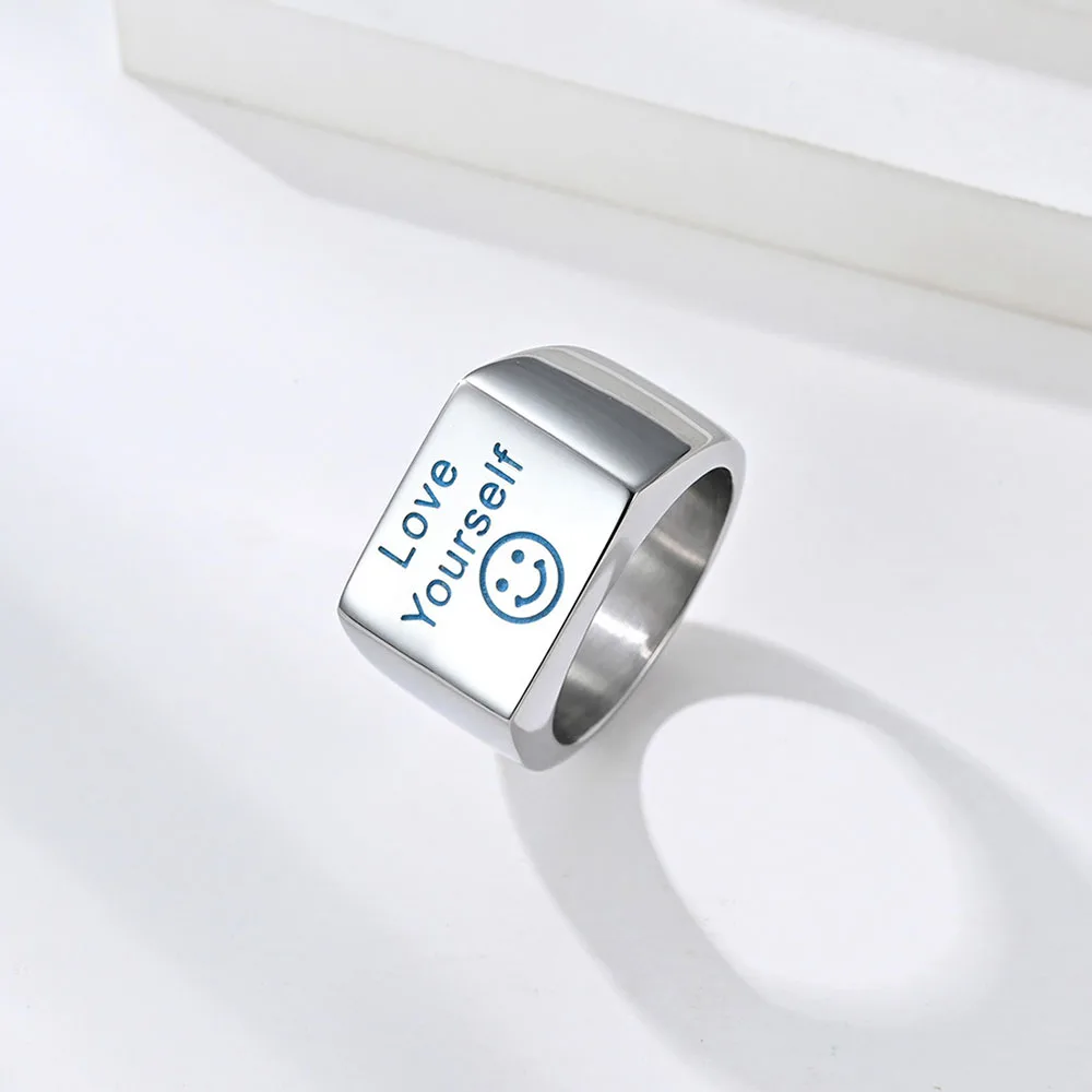 

Wholesale fashion night glow carved smile ring luminous ring glow in the dark Ring, As picture