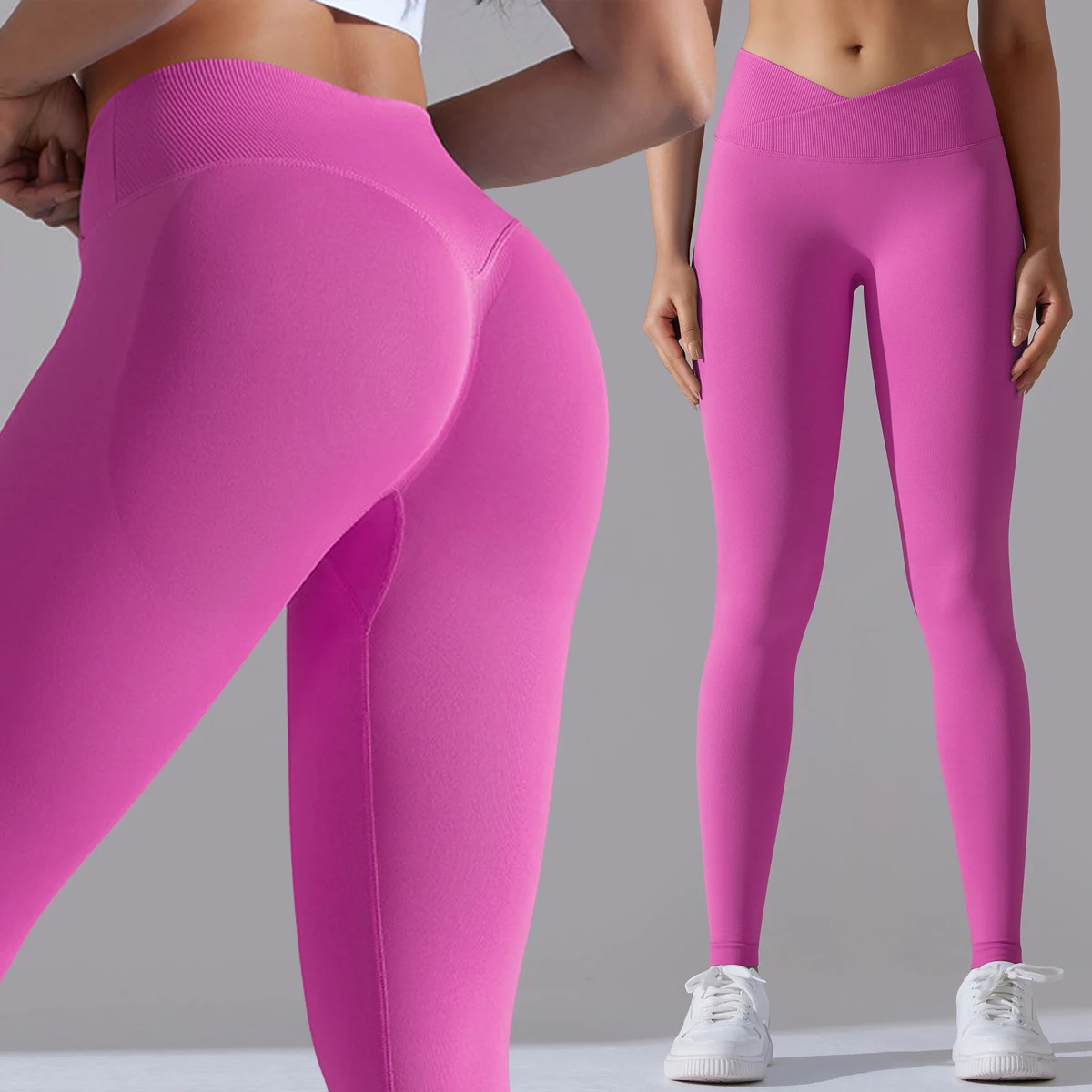 

2XL Plus Size Seamless Scrunch Butt Yoga Legging V Waist Gym Compression Athletic Legging Custom Logo