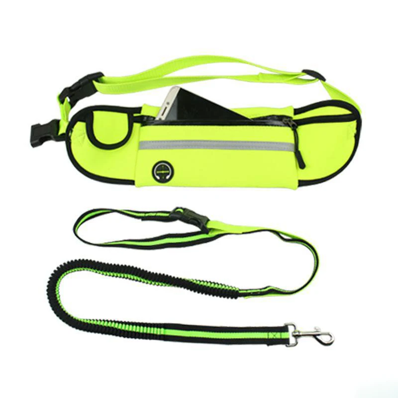 

Hands-free Adjustable Telescopic Cushioning Running Dog Leash with Waterproof Storage Pocket