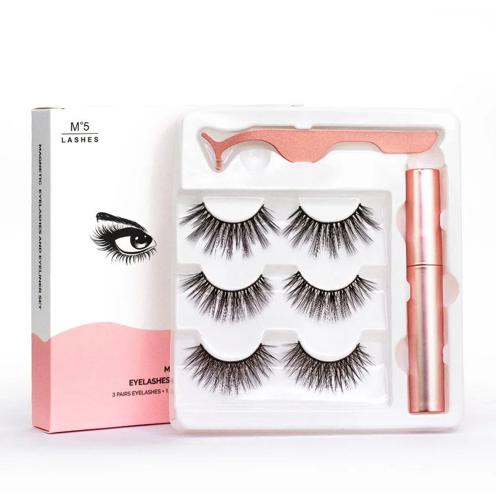 

Magnet Eyelash Magnetic Liquid Eyeliner & Magnetic False Eyelashes & Tweezer Set Waterproof Long Lasting Eyelash Extension