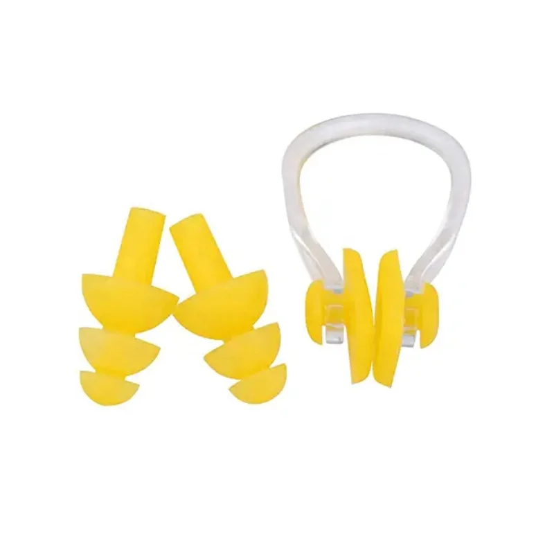 

Soft Silicone Swimming Set earplugs Nose Clips Waterproof Nose Plugs for Water Sports Adults Kids Sleeping, Yellow,blue,orange,green,black,etc