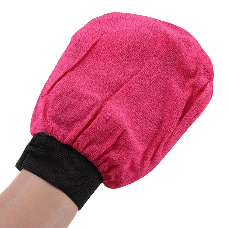 

Silk Bath Scrub Glove Moroccan Hammam Exfoliating Body Facial Tan Massage Glove Exfoliator Glove, Random color