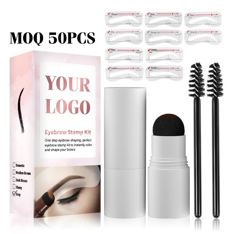 

2021 Private Label Super Waterproof Perfect Pomade eye brow stamp stencil set Eyebrow Stamp