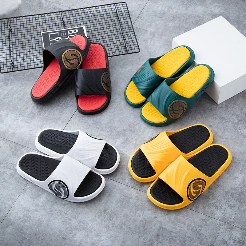 

Sport Fashion Casual Slipper Men Rubber Sole Indoor Flat Slides House Eva Men Slippers, 2color