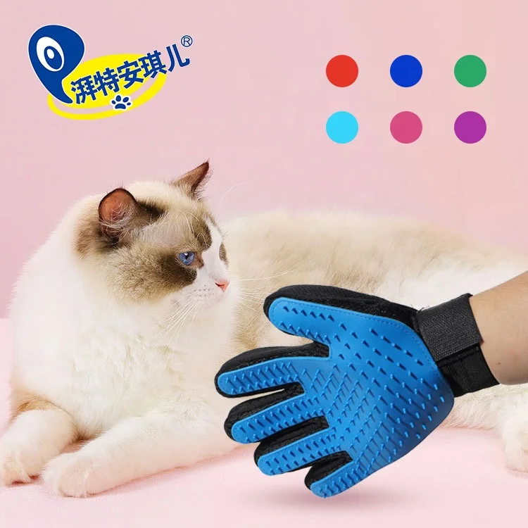 

Five Finger Pet Hair Remover Glove Massage Pet Grooming Glove