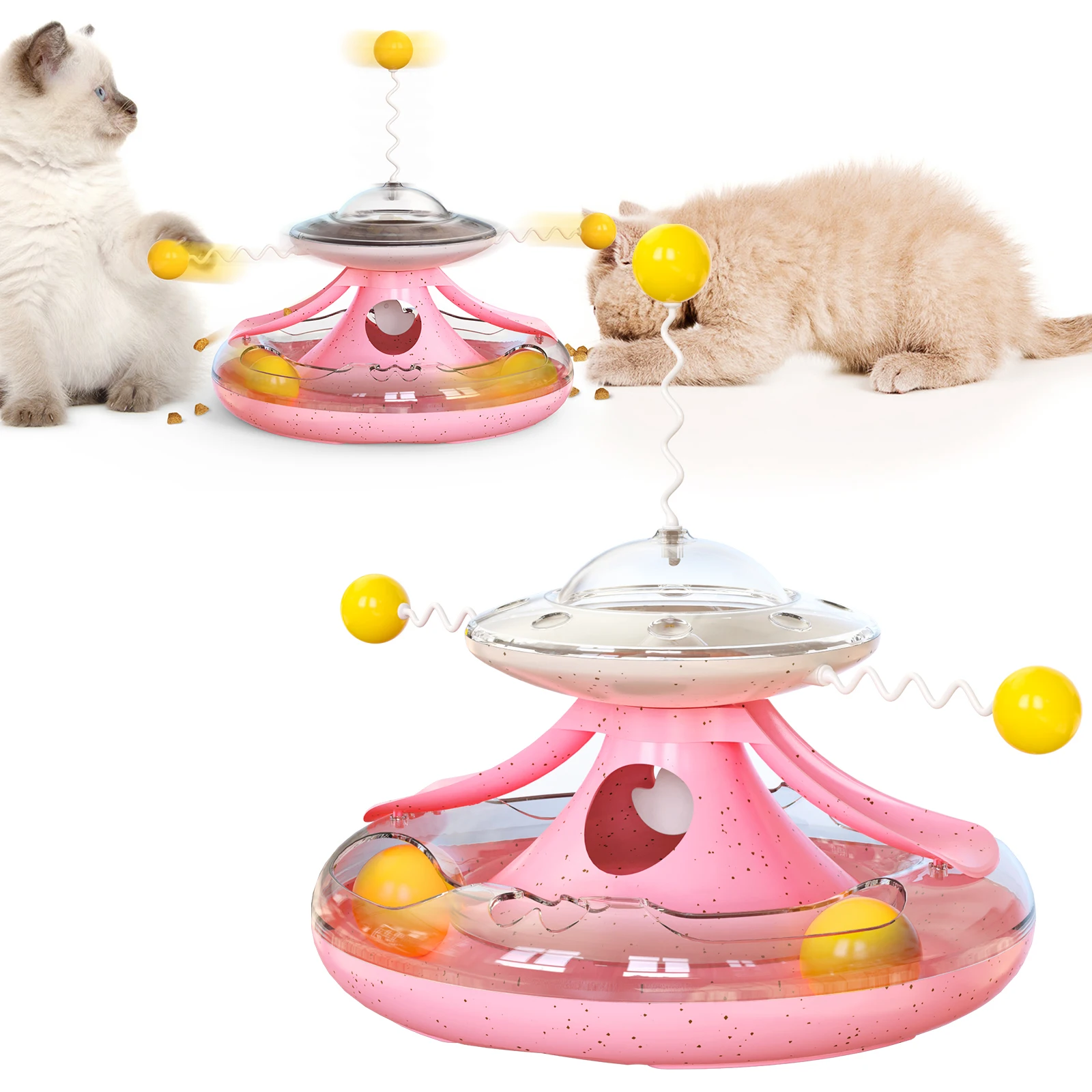 

Manufacturers Hot Multifunctional turntable cat toys Leakage food toys Happy Turntable Cat playing interactive pet toys for cats