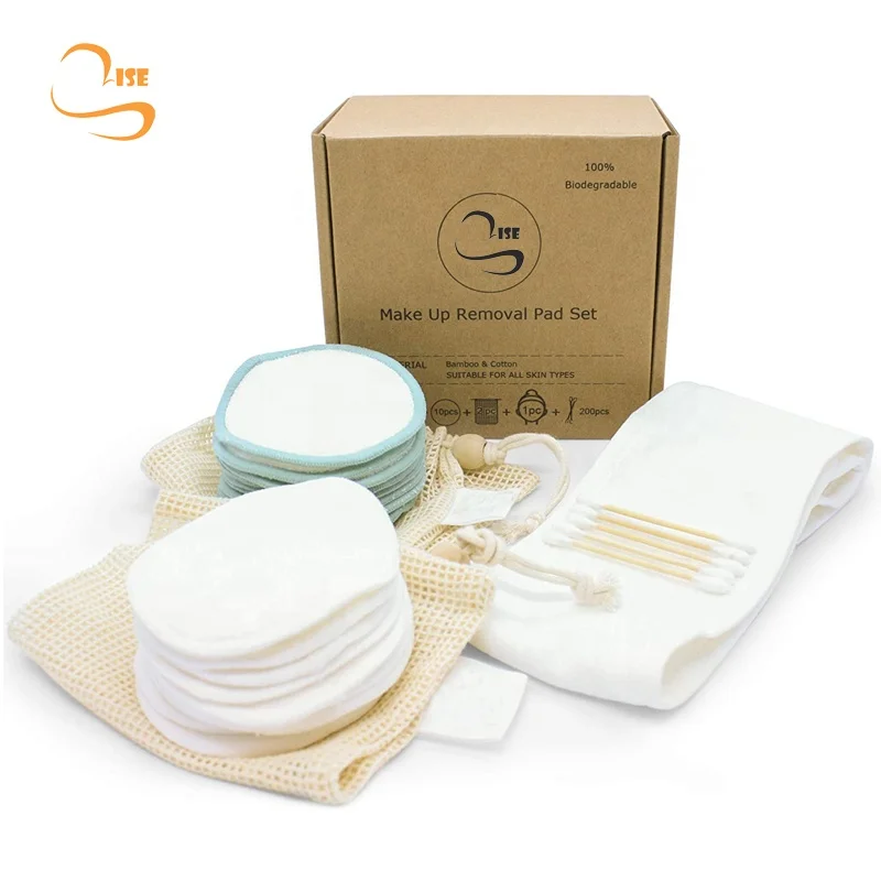 

8cm Soft Rounds Facial Cleansing Tool Gift Set Eco-friendly Bamboo Cotton Washable Makeup Remover Pads