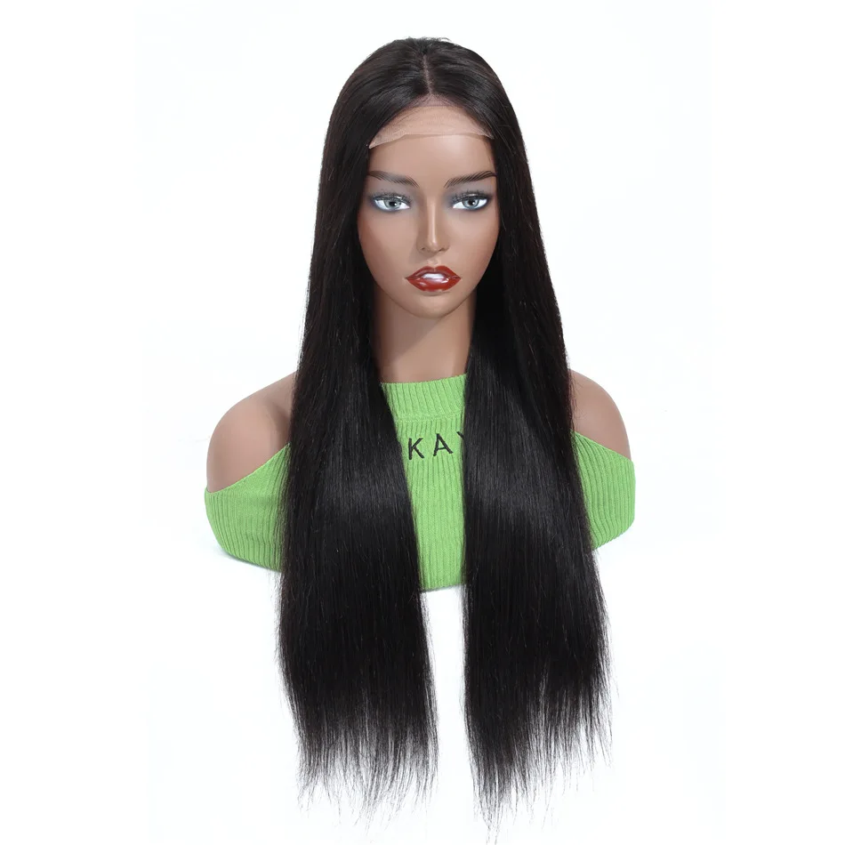 

Female Front Natural Color Lace 4*4 Head Cover Wigs Straight Human Hair Wig, Natural black/customizable