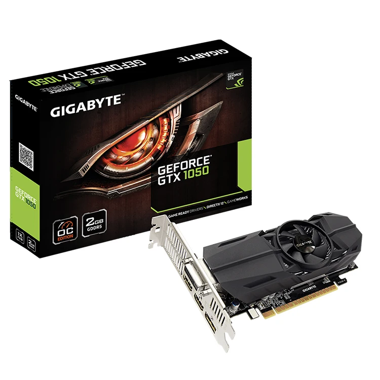 

GIGABYTE NVIDIA GeForce GTX 1050 OC Low Profile 2G Low Profile Design with 167mm Graphics Card length GPU (GV-N1050OC-2GL)