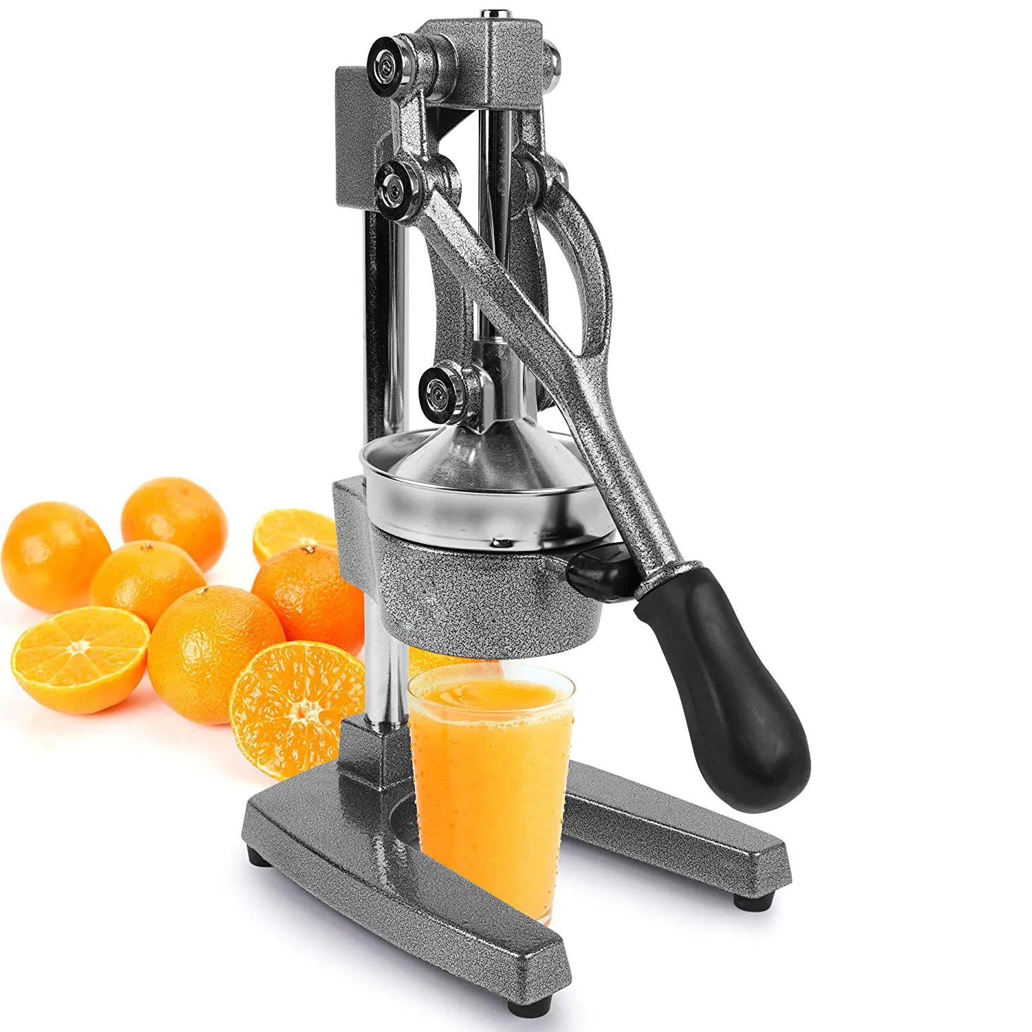 

Manual Juicer Machine Die Casting Black Cast Iron Juice Squeezer Adjustable Height Professional Citrus Juicer