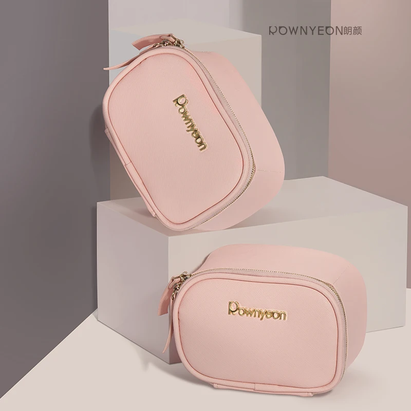 

Rownyeon New Arrival 2021 Fashion Custom Color Small Nylon Cosmetics Make Up Bag Pouch With Divider, Pink