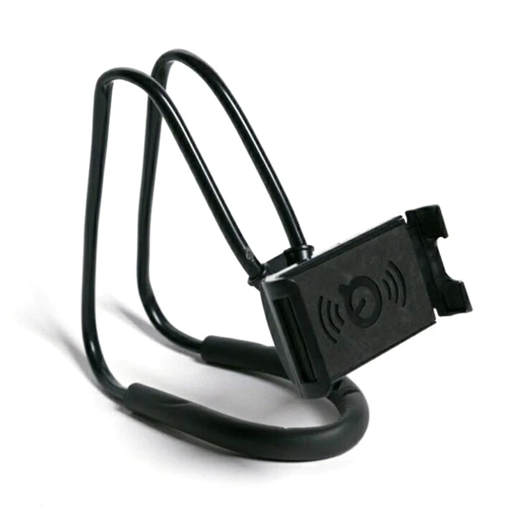 

Lazy 360 Degree Rotation Hanging Neck Phone Stands Bracket Selfie Mobile phone holder, Black