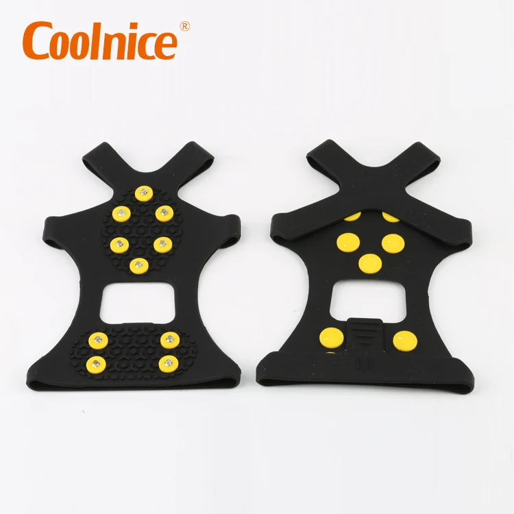 

Factory Durable Winter Snow Ice Silicone Ice Grip Anti-Slip Shoe Spikes, Black or custom color