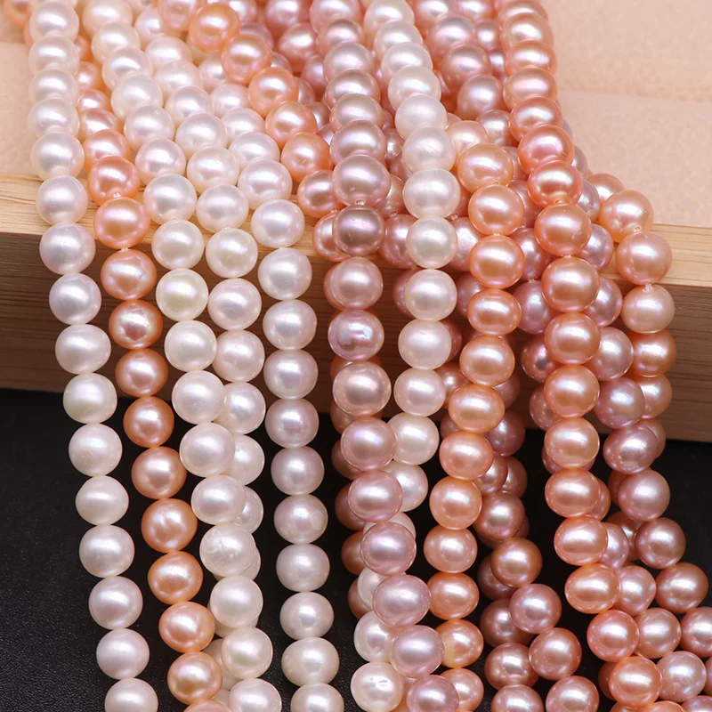 

Near Round Natural Freshwater Pearl Beads DIY For Jewelry Making Round Pearl Earrings