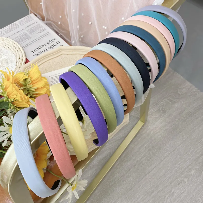 

korean candy sponge hair accessories headband solid color cloth wholesale headband