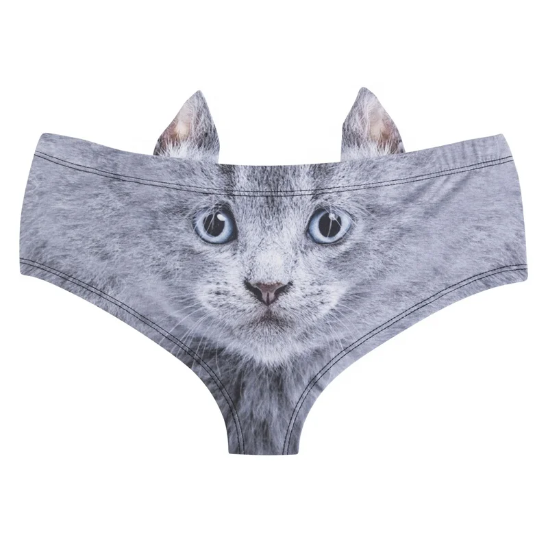 

3D digital print new fashion Sexy Women underwear with Ear cat dog pig fox pattern