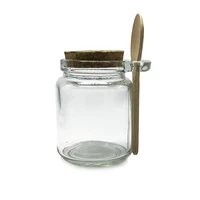 

8oz Round Glass Spice Salt Sugar Jar with Wooden Lid