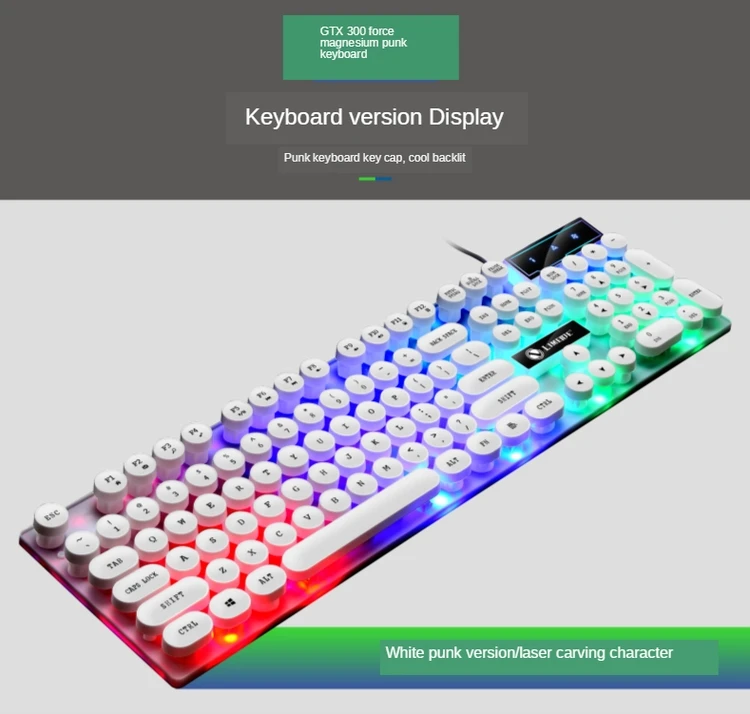 lightweight wired keyboard and mouse set led