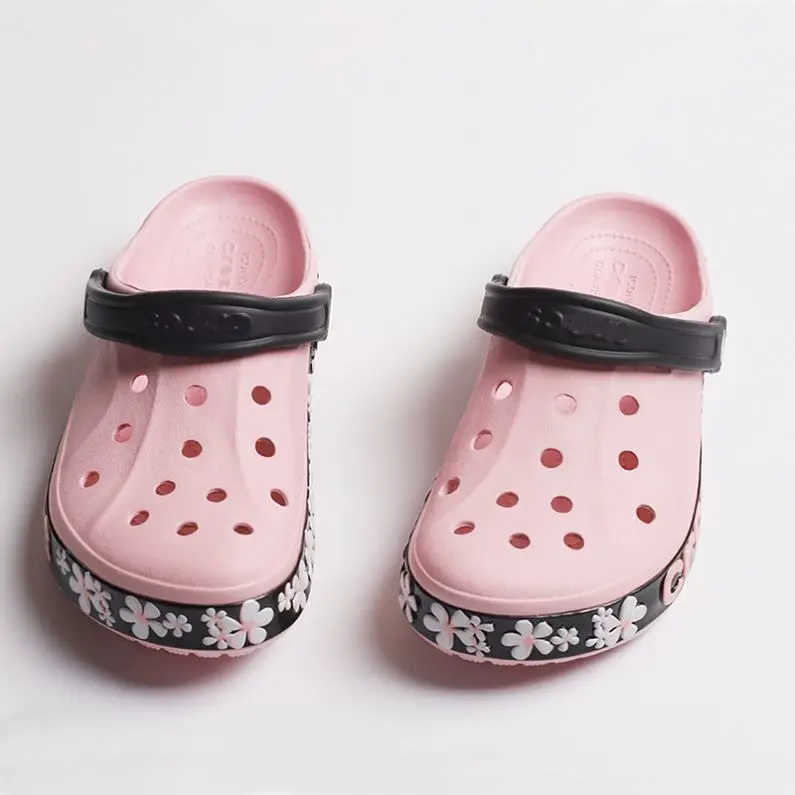 

BUSY GIRL WLS1007 Clogs shoes clog pink shoes with flowers women summer slipper clogs shoes