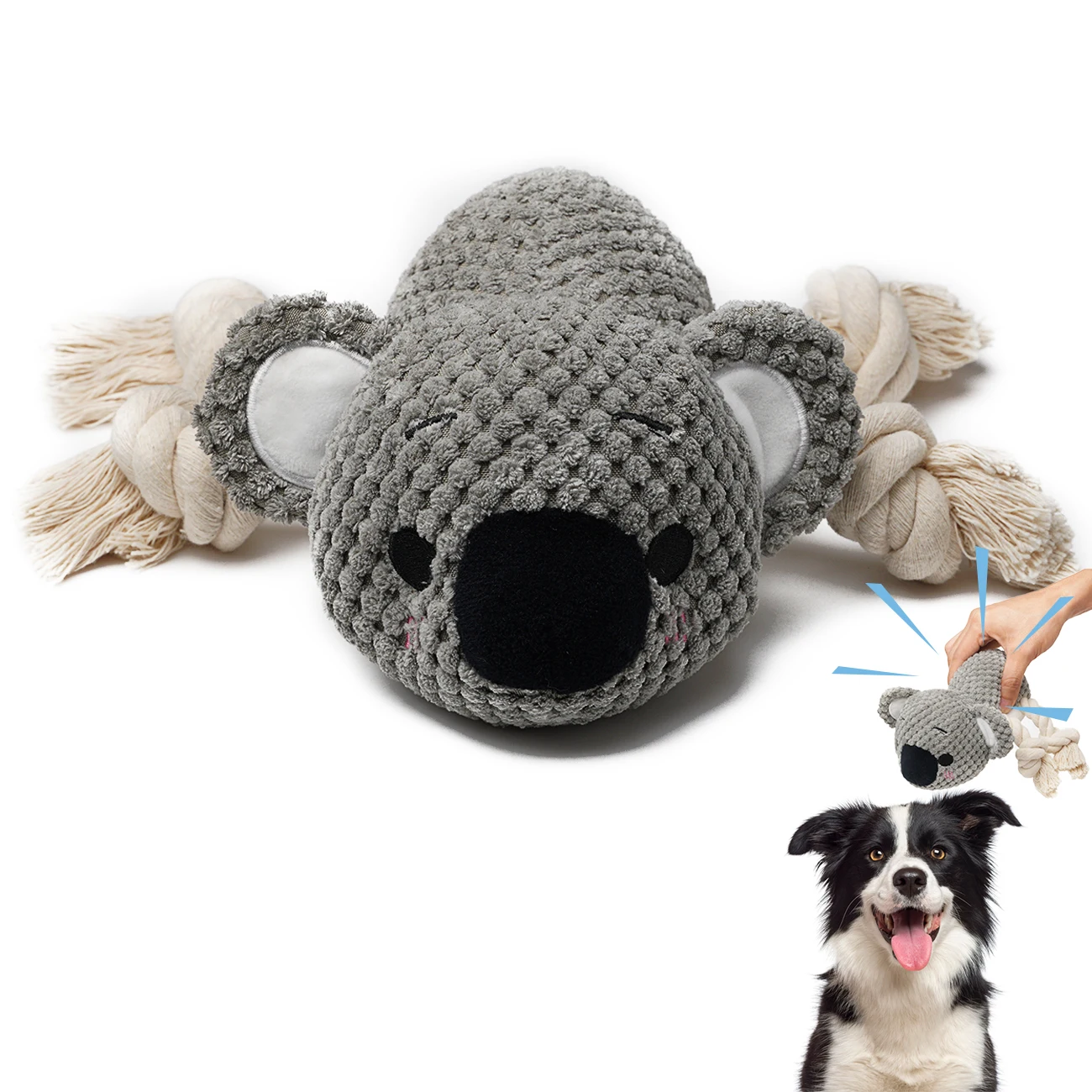 

Mewajump Eco-Friendly Stocked Wholesale Bulk Puppy Heartbeat Toy Set Natural Custom Chew Squeaky Plush Pet Dog Toy, Grey