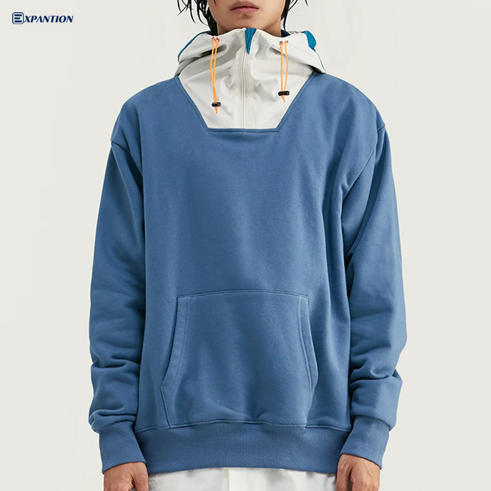 Factory Wholesale Drop Ship Eco Friendly Men Streetwear Stitching Oversize Hoodies