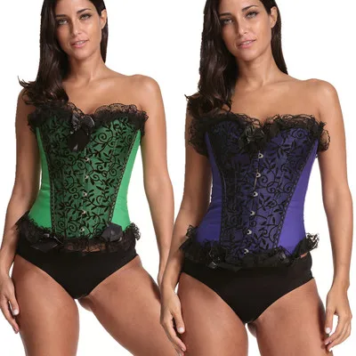 

Wholesale 6XL Breathable Sexy Lace Corset Shapewear Strapless Wedding Dress Overbust Corset Lingerie Waist Cincher Bodyshaper, 2 colors