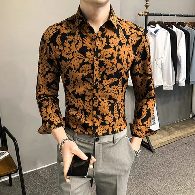 

2021 new spring fashion style korean custom plain shirt for men