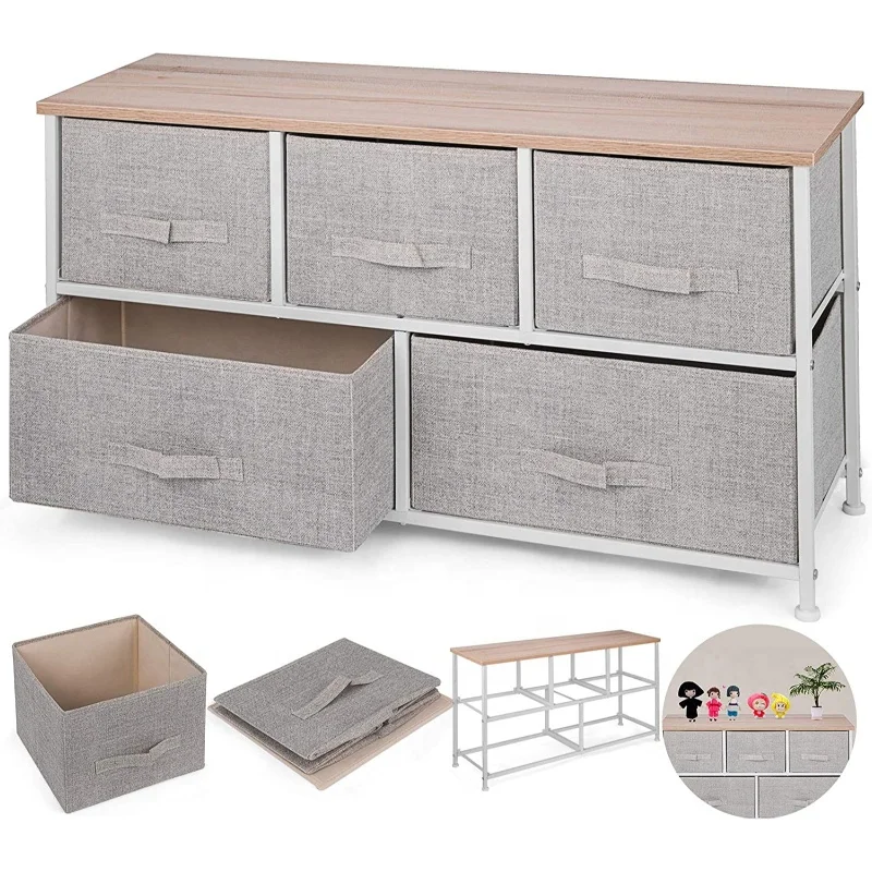 RTS Free Delivery Modern Style Fabric Organizer Unit Dresser Chest Storage Drawers Tower