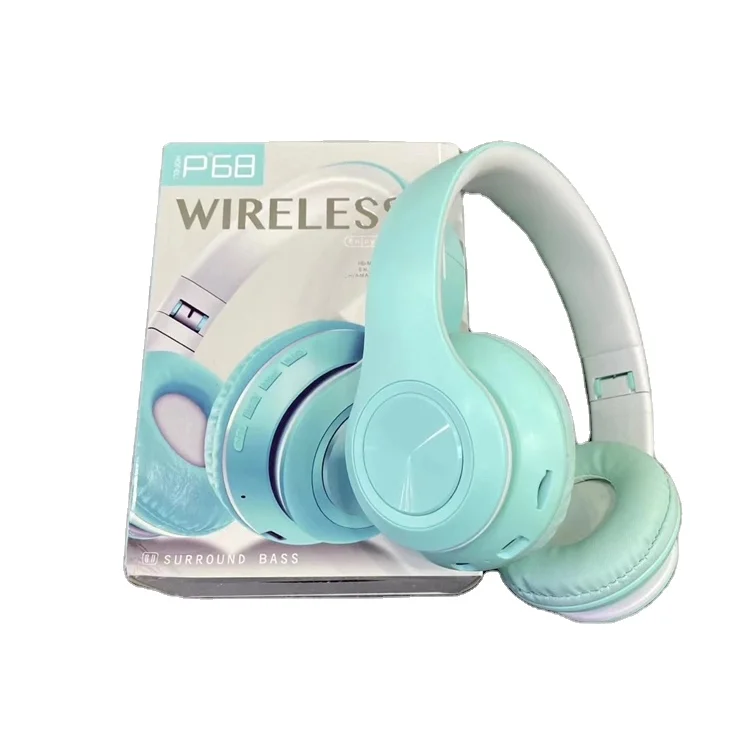 

The factory P68 custom LOGO head with deep bass earphone wireless 5.0 headphone game luminescence ed light noise-cancellin