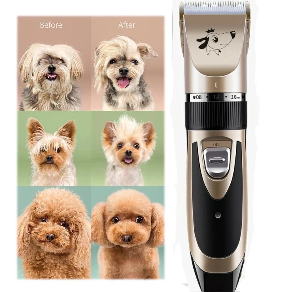 

Rechargeable Low Noise Pet Hair Clippers Cat Dog Hair Trimmer Electric Pets Hair Cut Machine, Luxury gold+rose gold