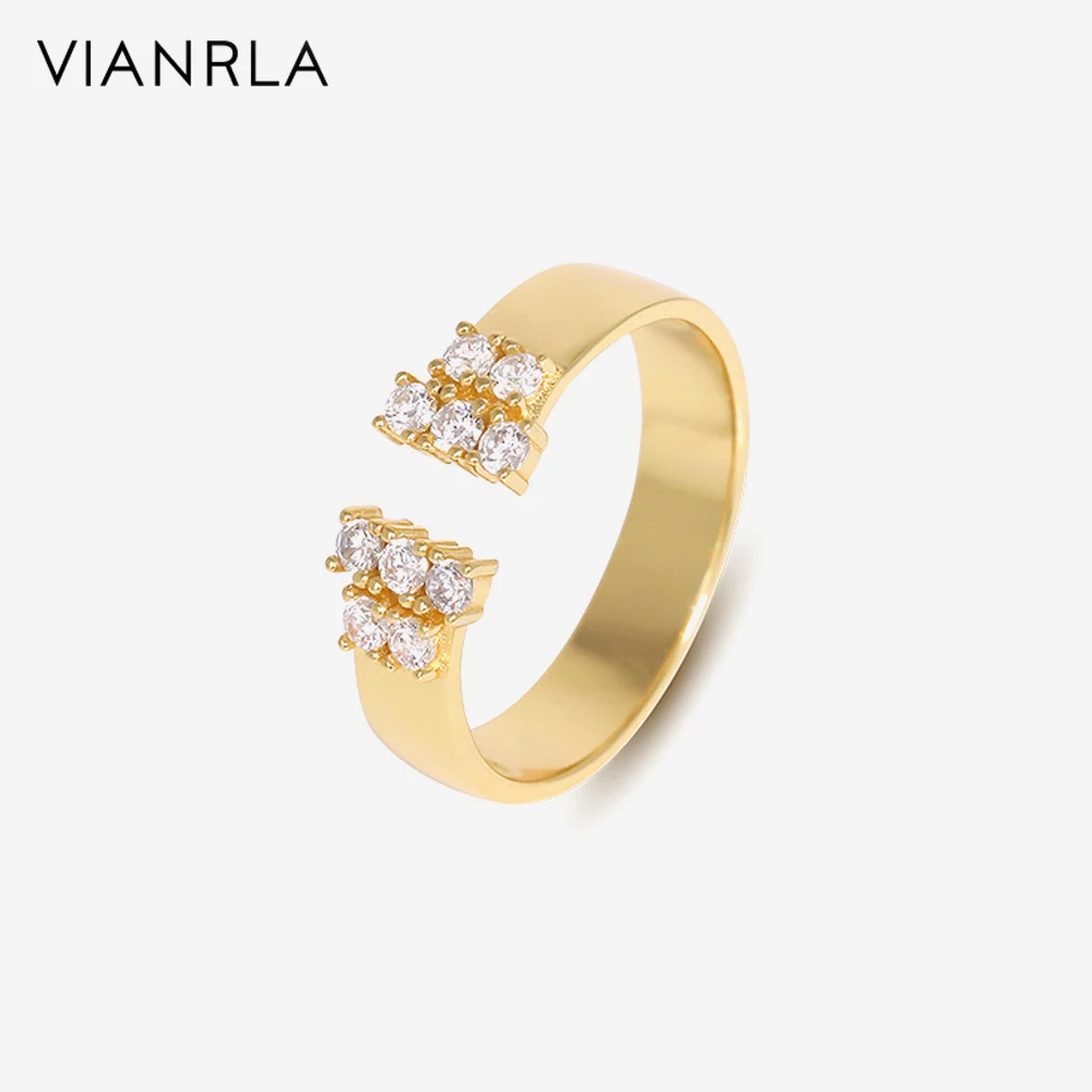 

VIANRLA 925 Sterling Silver Ring Zirconia Ring Open Size Minimalist Style Nickle Free Laser Logo Support Drop Shipping Gifts