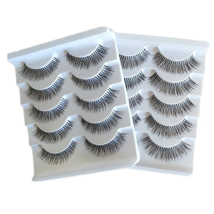 

Cheap package free sample big promotion 5 pairs one dollar synthetic false lashes eye lash, Black