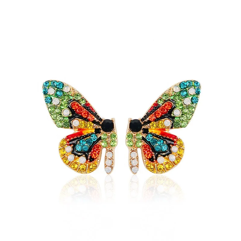 

Pushi cute Insects earrings 2021 beauty personalized earrings s925 silver needle crystal stud butterfly earrings