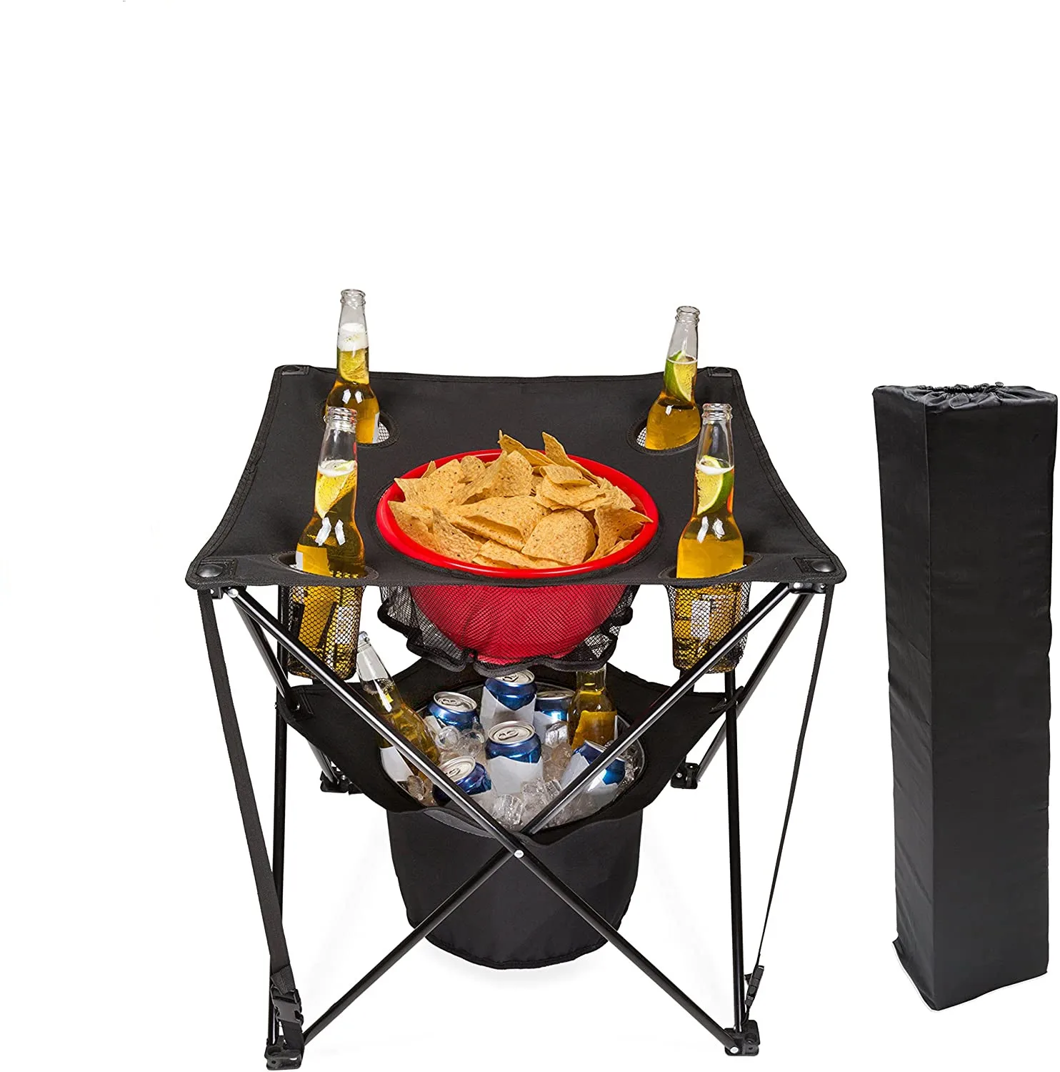 

Portable bbq Camping Picnic Folding Table With Cooler, Customizable