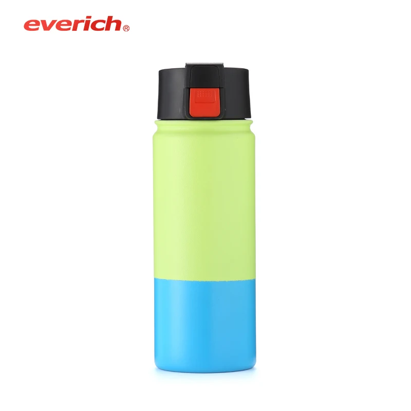 

New color 12oz 18/8 double walled stainless steel cute flasks insulated drinking water bottle with flip cover lid, Customized color