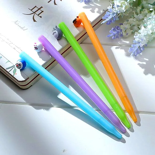 

3D Animal Head Solid Color Rod Gel Pen 0.38mm black ink Gel pen Students' Signature pen school stationery supplies
