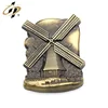 Customize zinc alloy metal bronze Holland windmill 3d souvenir fridge magnets