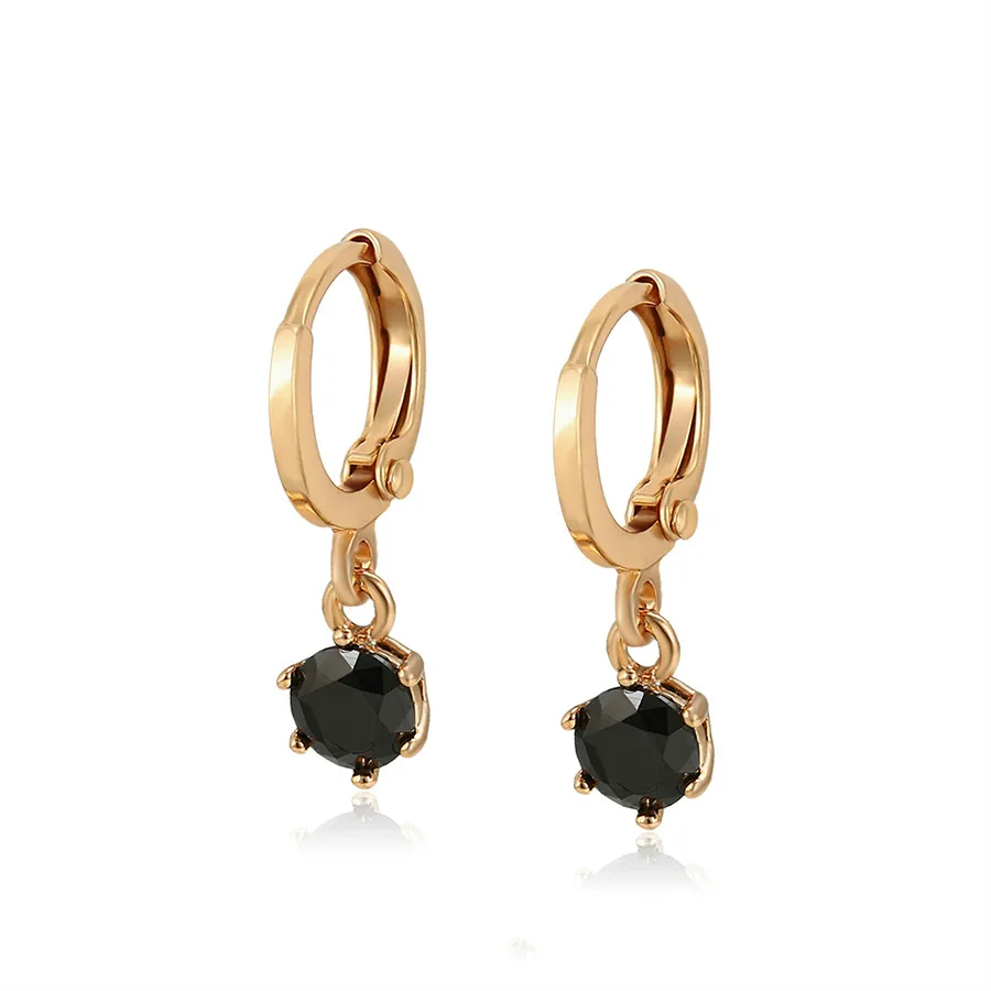 

S00071092 Xuping Jewelry Elegant Fashion 18K Gold Black Diamond Pendant Environmentally Protective Copper Earrings