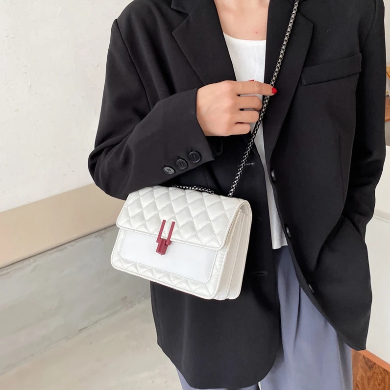 

XP1497 Lingge chain small bag handbags 2020 autumn and winter new trendy fashion custom messenger shoulder bag