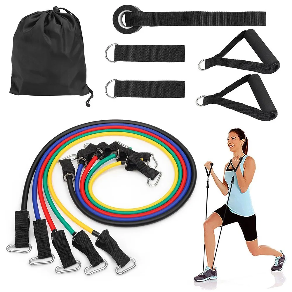 

11PCS Different Types Of tubing band Resistance Exercise Bands pull up Resistance bands tube, Customized color