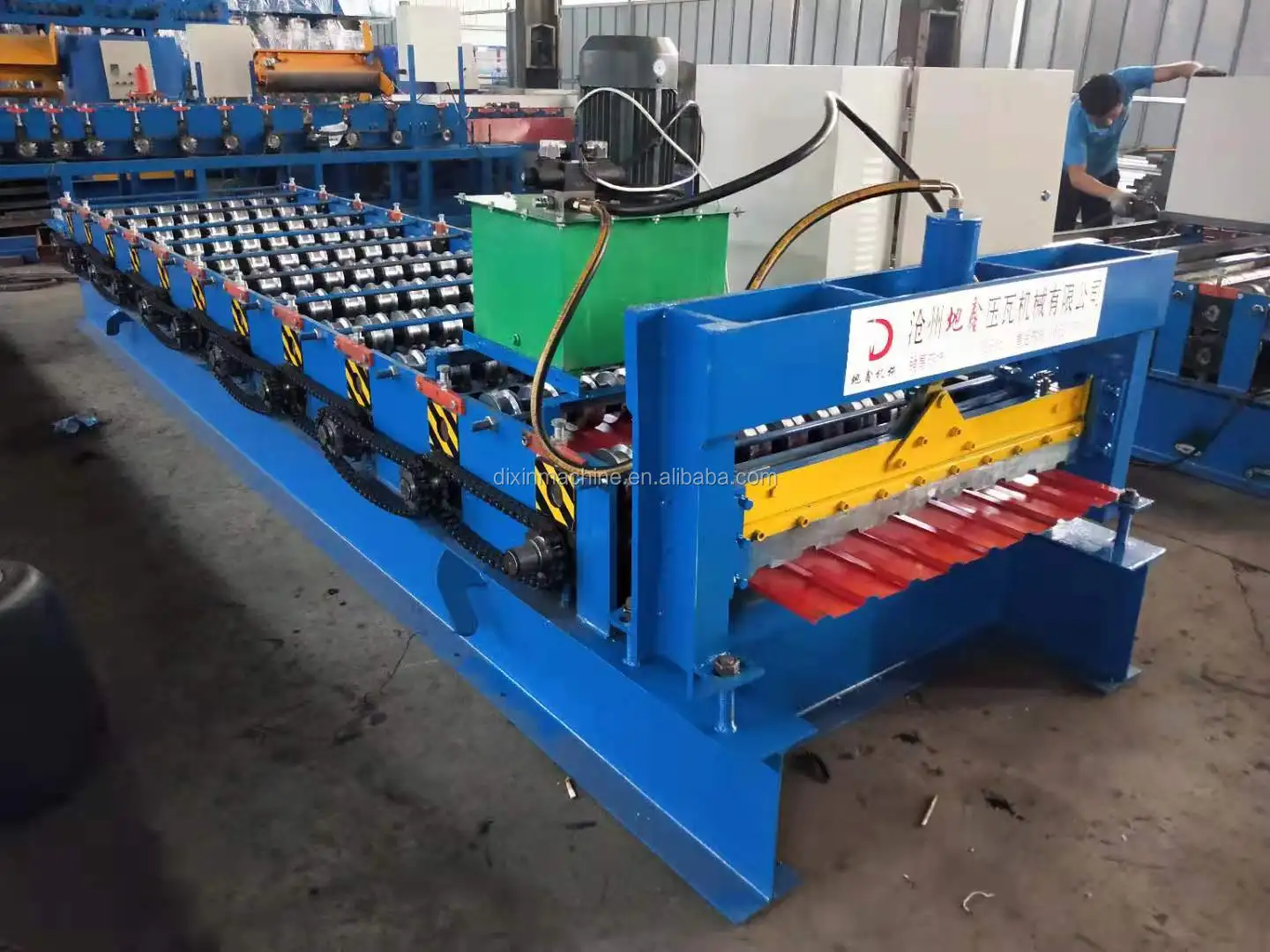 PLC Controlled Automatic Trapezoid Metal Roof IBR Sheet Roll Forming Machine for Sales