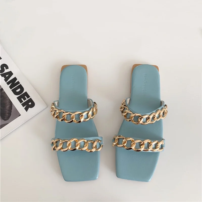 

High Quality Ladies Chain Slippers 2021 Summer Sandals Women's Slippers