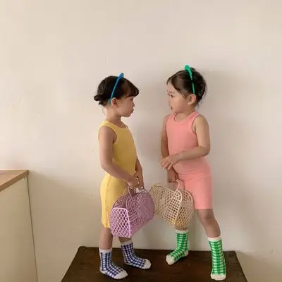 

2021 Hot Selling Baby Girls summer dress Candy color Jumperskirt