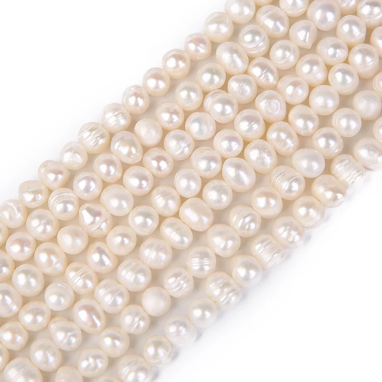 

Natural Freshwater Cultured Round Pearl Beads Loose Freshwater Pearl For Jewelry Making Punch Loose Beads, As picture