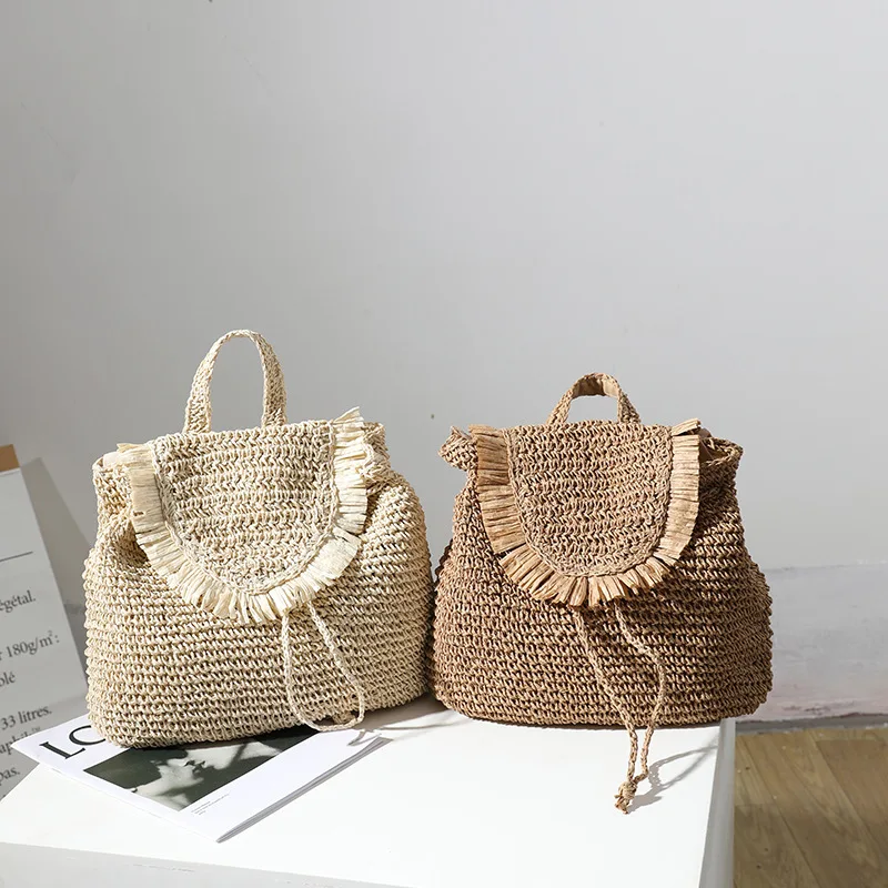 

Summer New Trendy Tassels Design Crochet Paper Straw Fashionable Ladies Shoulder Bag for Girl Beach Outdoor Casual Dress