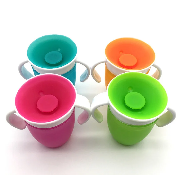 

Baby 360 Degree Drinking Cup with Handle Silicone Water Cup for Babies Infants