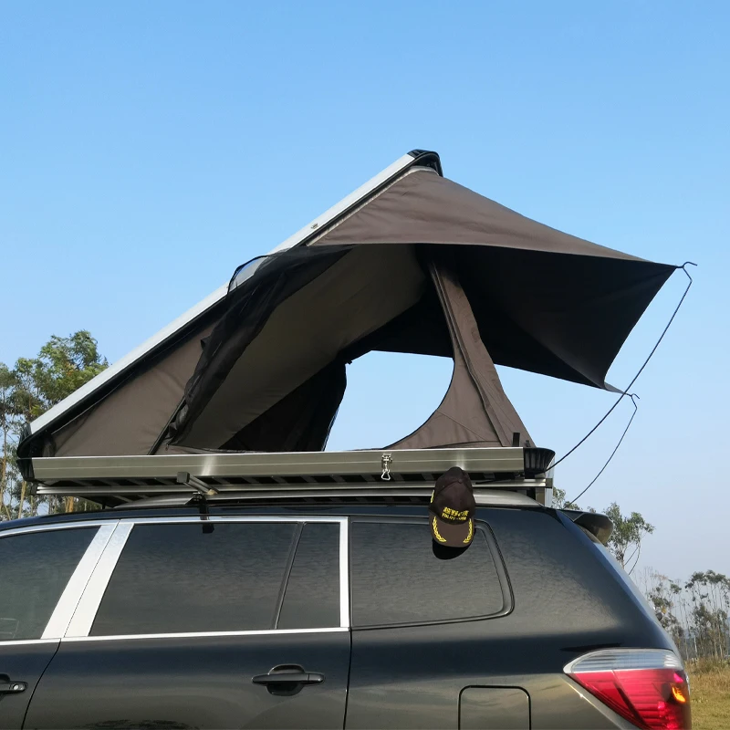 

Aluminum Triangle hardshell roof top tent Overland 4wd Mini ultra-light weight hard shell car 4x4 car roof top tent