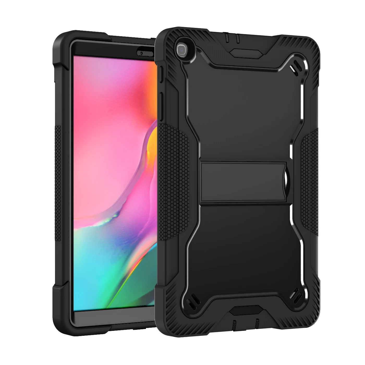 

Heavy Duty Defender Shock Proof Kickstand Case Black Cover Caracasa Para Tablet for Samsung Galaxy Tab A 10.1 Inch Case, 8 colors
