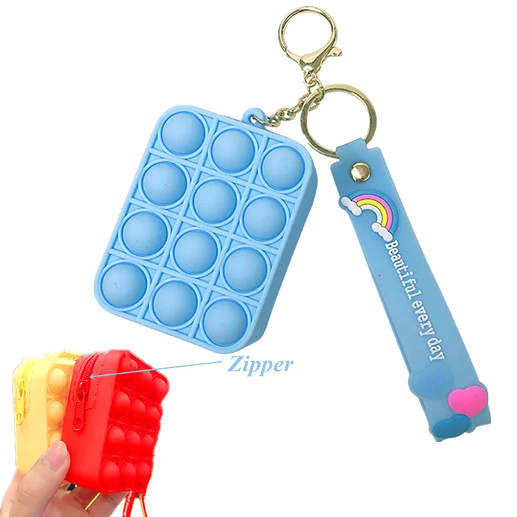 

Kids Purses 2021 New Silicone mini Soft Wallet Bags Push Pop Coin Purses Bag Fidget Toys